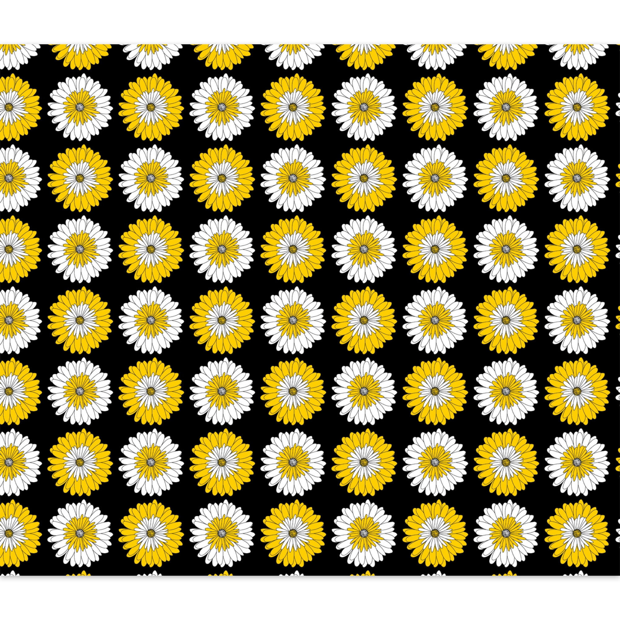 Create It 18"x21" Cotton Daisy Precut Sewing & Craft Fabric, Black 10 Pieces