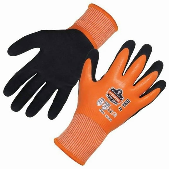 ProFlex 17672 Coated Waterproof Winter Work Gloves, Orange - Small