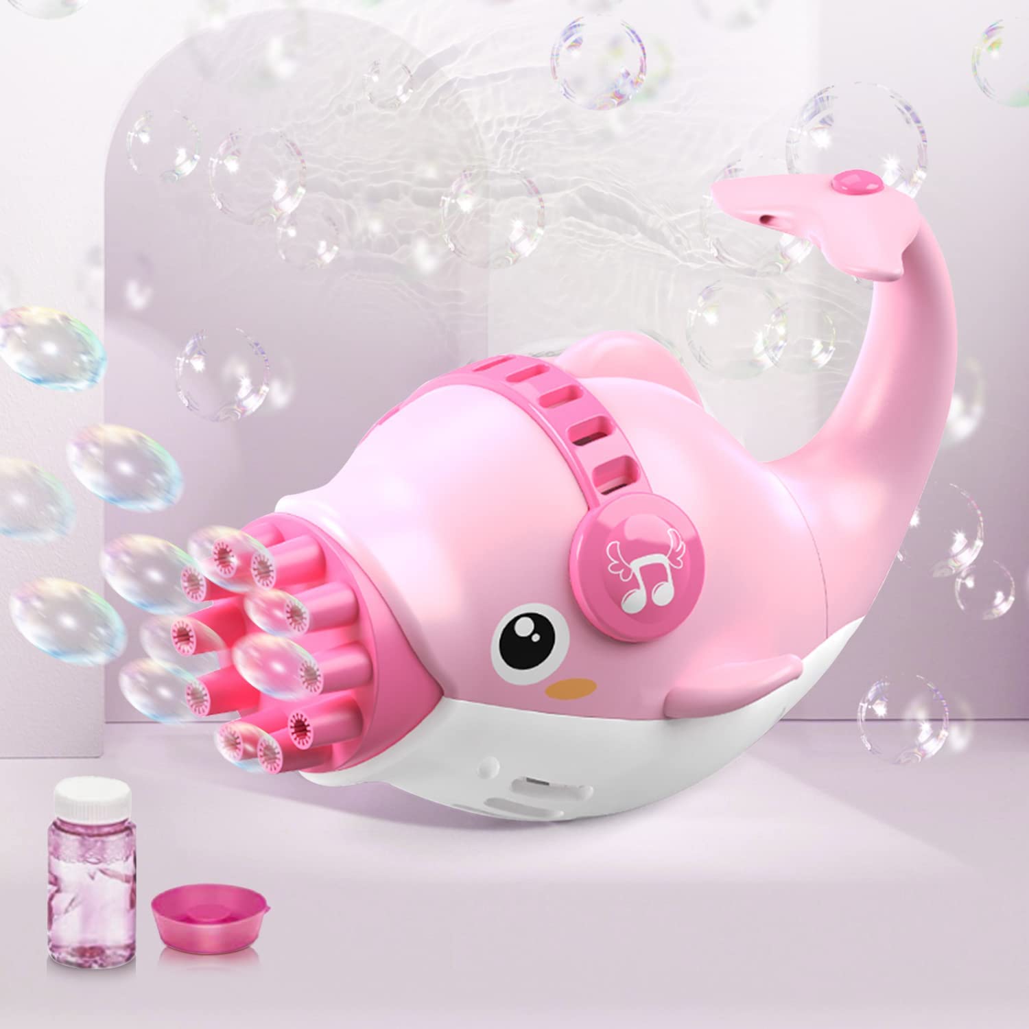 Borke Bubble Maker for Toddlers,Dolphin Bubble Machine with Airfan,Whale Bubble Machine, Bubble