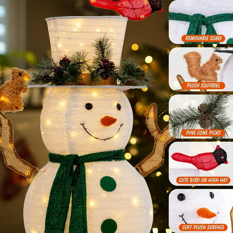 NALONE 5FT Lighted Snowman Christmas Decor, 200 LED Lights