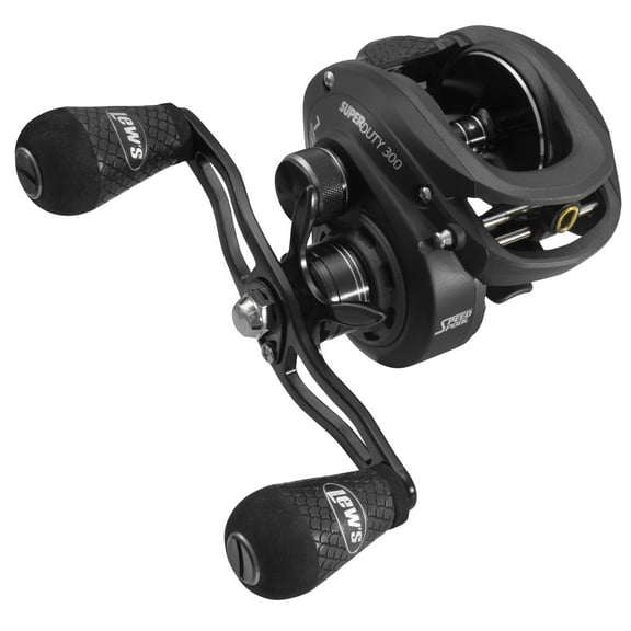 Lews SuperDuty 300 SS Baitcast Fishing Reel, Size 300 Reel, 7.2:1 Gear Ratio, Right-Hand Retrieve, Black