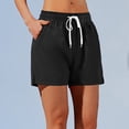thumbnail image 2 of BLVB Women's Running Shorts Elastic Mid Waisted with Pockets Sporty Workout Athletic Shorts Gym Clothes, 2 of 7