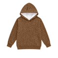 thumbnail image 6 of Girls Leopard Print Hoodie Kids Long Sleeve Fleece Sweatshirt Casual Hooded Top With Front Pocket For Daily School Outdoor Wear 2-12 Years, 6 of 7