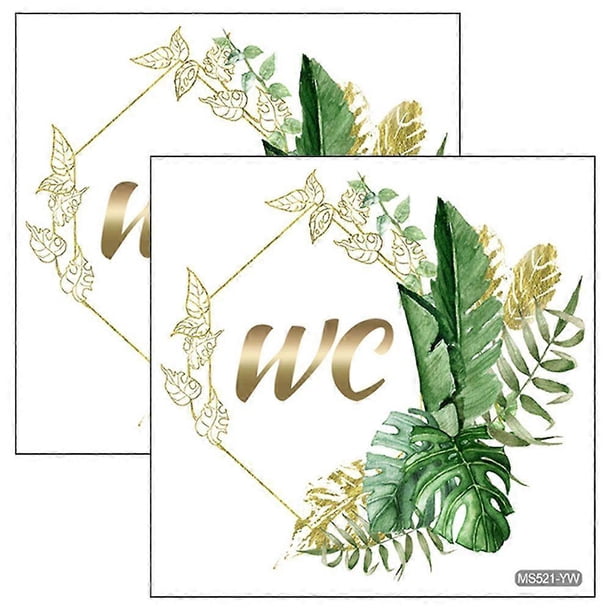 2 Sheets WC Door Stickers Bathroom Door Decals Self-adhesive Door Stickers Door Decals