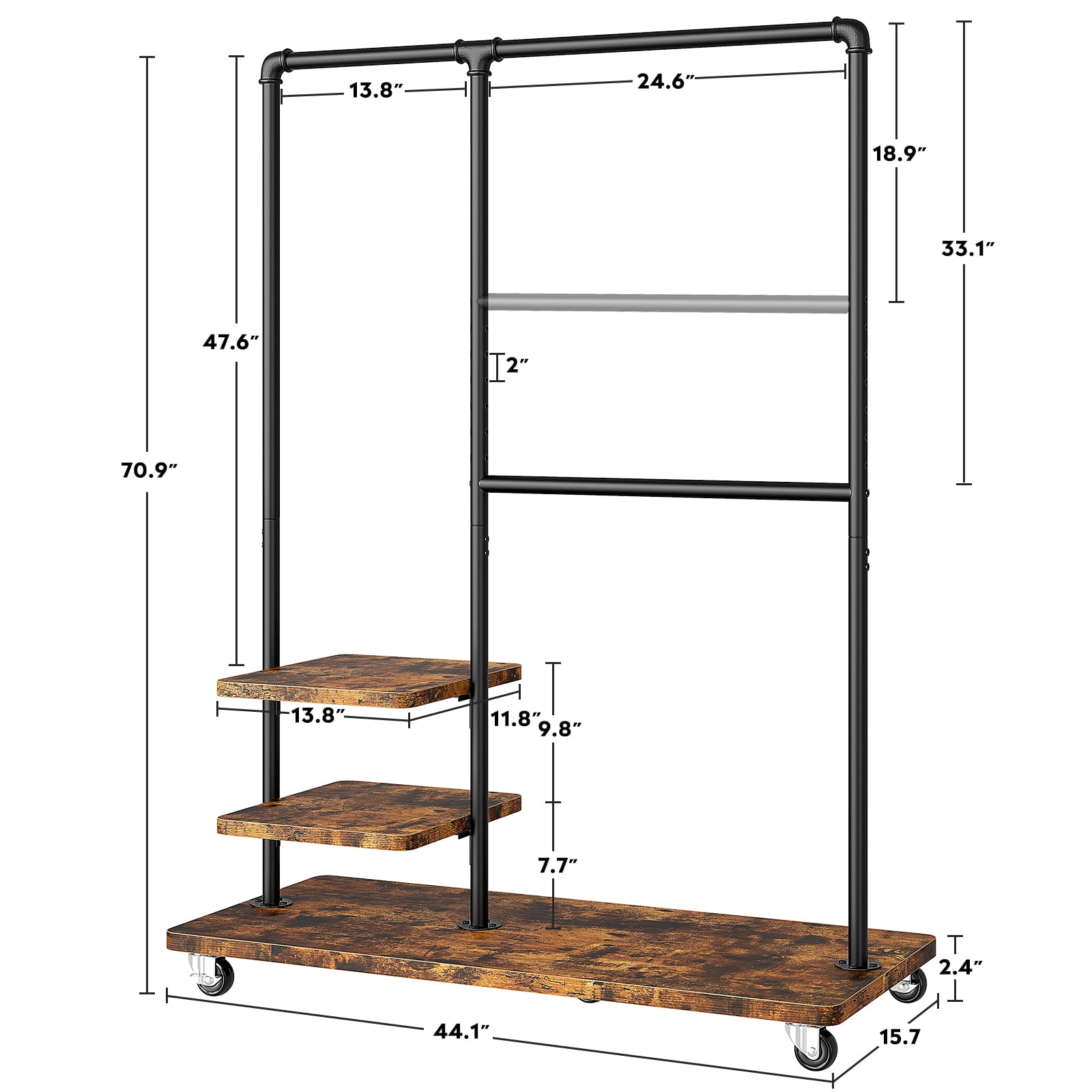 Buy Raybee Rolling Clothes Rack Heavy Duty Garment Rack on Wheels