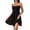 Black, variant on Spaghetti Strap Summer Dress, Smocked Bodice Tiered Ruffle Mini Sun Dress, Casual Sleeveless Beach Party Dress, Solid Color Flowy Short Dress
