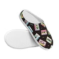 thumbnail image 3 of Picia Colorful Retro Tape for Women's Lamb-hug Comfy Fleece House Slippers Memory Foam, Slip-on House Shoes Indoor Outdoor-46/47, 3 of 7
