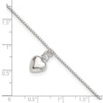 thumbnail image 5 of Auriga Fine Jewelry 925 Sterling Silver Puffed Heart Anklet 10inchfor Women, 5 of 7