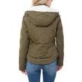 thumbnail image 5 of MixMatchy Women's Solid Long Sleeve Side Pockets Hooded Junior Sized Zipper Closure Quilted Jacket, 5 of 7