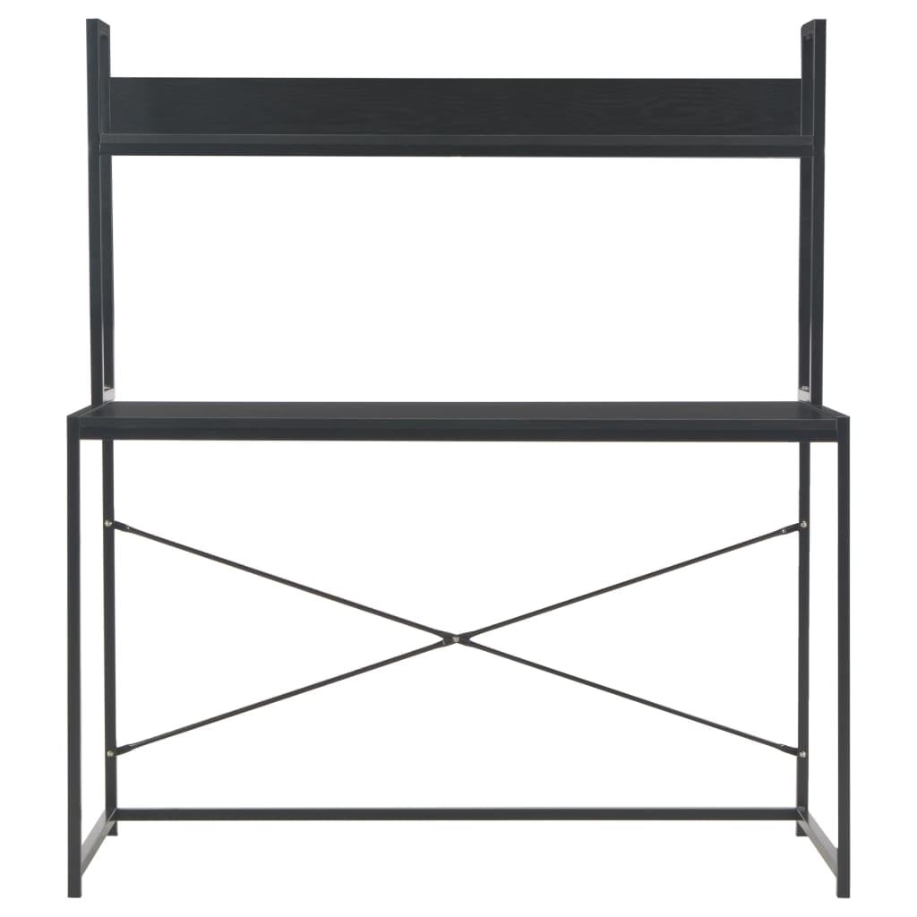 Computer Desk, Industrial Home Office Workstation, PC Study Writing Working Table Furniture, Black