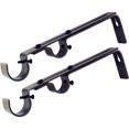 thumbnail image 1 of 2 Pack Universal Matte Black Double Metal Curtain Rod Brackets, 1 of 2