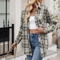 thumbnail image 5 of CaComMARK PI Women's Plaid Button Shirt Long Sleeve, All-Cotton Soft Pocket Brushed Casual Shirts Top Jacket flash sales today deals prime clearance, 5 of 6