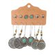 thumbnail image 1 of 6 pares de pendientes colgantes, joyería de moda para mujeres y niñas, pendientes bohemios de estilo nacional vintage con hojas de turquesa, pendientes de perlas y plumas, regalos, 1 of 4