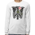thumbnail image 2 of Skeleton Rib Cage Long Sleeve Shirt Unisex Small White, 2 of 5