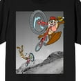 thumbnail image 2 of Looney Tunes Taz & Wile E. Coyote Riding Bikes Adult Black Crew Neck Short Sleeve T-shirt-3XL, 2 of 7