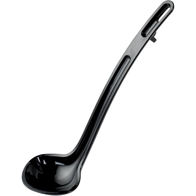 Winco 8-1/2" Ladle, 3/4oz, Black, PC, Curve