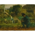 thumbnail image 2 of Jean-François Millet 24x19 Gold Ornate Framed and Double Matted Museum Art Print Titled - Garden Scene (1854), 2 of 4