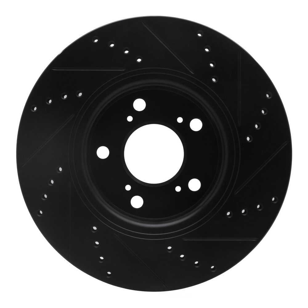 Dynamic Friction Company 633-58025L DFC Brake Rotor - Drilled And Slotted - Black