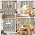 thumbnail image 5 of Sage Green Wooden Swag Kitchen Curtains Sets for Windows 24 Inch Length, Farmhouse Pink Florals Distressed Short Window Curtain Panels Swags Valances and Tiers 3 Piece Set for Cafe/Dining Room, 5 of 5
