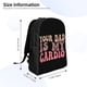 thumbnail image 3 of Mochila para portátil "Tu papá es mi cardio", bolso de viaje informal para la universidad, mochila negra para el trabajo y los negocios, regalo para hombres y mujeres, 3 of 5