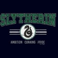 thumbnail image 2 of Junior's Harry Potter Distressed Slytherin Traits  Graphic Tee Navy Blue Small, 2 of 3