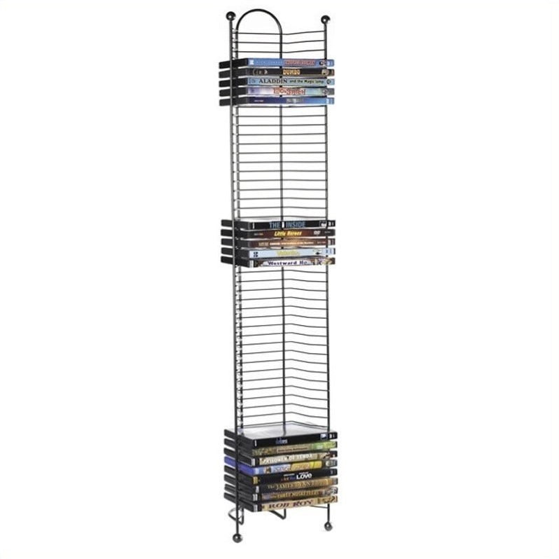 DVD/BLU Ray Tower Storage Media Rack Shelf Stand Organizer Multimedia Holder 