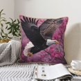 thumbnail image 6 of Susaid Flower Bald Eagle Print Velvet Throw Pillow Covers Home Art Deco Pillowcase Square Pillow Case Cushion Cover for Bed Sofa Living Room Car Indoor and Outdoor-20"x20", 6 of 8