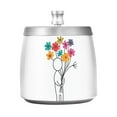 thumbnail image 7 of Yayeee Ashtray with Lid for Cigarette Smokeless Stainless Steel Home Ash Holder, Colorful Flower, 7 of 7