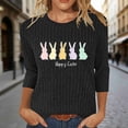 thumbnail image 2 of Camiseta de Cuello Redondo Impresa Casual de Manga 3/4 de Mujer Y Blusas, Tops de Moda de Otoño E Invierno, 2 of 7