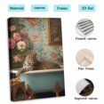 thumbnail image 5 of Leopard in Blue Bathtub Canvas Wall Art, Floral Bathroom Prints Painting for Bathroom Living Room Bedroom Decor, Framed Ready to Hang Ready to hang-30"L x 20"W, 5 of 10