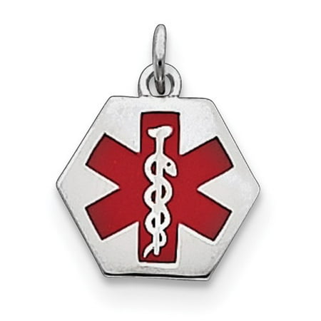 Sterling Silver Engravable Medical Jewelry Pendant