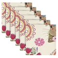 thumbnail image 3 of Iauyy Satin Napkins Set of 1- Floral-bunny Illustration DIY Printing Decoration Cloth Napkin- Easy Care for Home/Party, 3 of 8