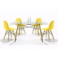 thumbnail image 1 of Comedor Cristal Rectangular para 4 Personas Sillas Oslo Amarillas, 1 of 8