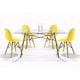 thumbnail image 1 of Comedor Cristal Rectangular para 4 Personas Sillas Oslo Amarillas, 1 of 8