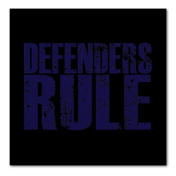 DistinctInk Custom Bumper Sticker - 10" x 10" Decorative Decal - Black Background - Defenders Rule