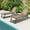 Tan, variant on Gymax 3pcs Patio Chaise Lounge Set Aluminum Recliner Chair Table Outdoor Adjust Tan