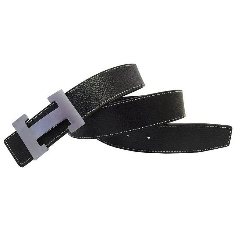 letter h buckle on leather belt