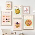thumbnail image 2 of Ilustración sin arte: pulpo, pizza, paella, panqueques, sushi, est. Pósteres de lienzo para pared de cocina, impresiones de imágenes de comida para decoración del hogar, 2 of 5