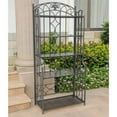 thumbnail image 2 of Maykoosh Medieval Majesty 5-Tier Bakers Rack - Sturdy Iron Frame, Hammered Finish, 67 x 31 x 16 in, Great For Storage - Color: verdi green, 2 of 5
