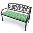 thumbnail image 2 of Jordan Manufacturing 48" x 19.5" Scampi Emerald Green Medallion Rectangular Outdoor Settee Swing Bench Cushion with Ties, 2 of 10