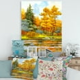 thumbnail image 2 of Designart ' Autumn Forest By The Lake Side I ' Lake House Canvas Wall Art Print, 2 of 4