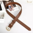 thumbnail image 6 of JASGOOD Women Casual Belt Floral Pattern PU Leather Belts for Jeans Pant Brown, 6 of 10