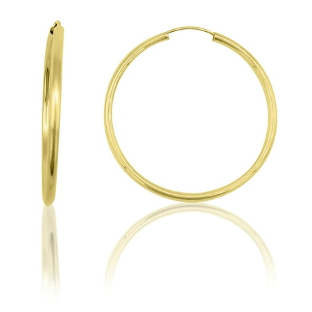 14kt Yellow Gold 30mm Endless Hoop Earrings