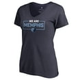 thumbnail image 2 of Women's Navy Memphis Grizzlies We Are Iconic Collection V-Neck T-Shirt, 2 of 3