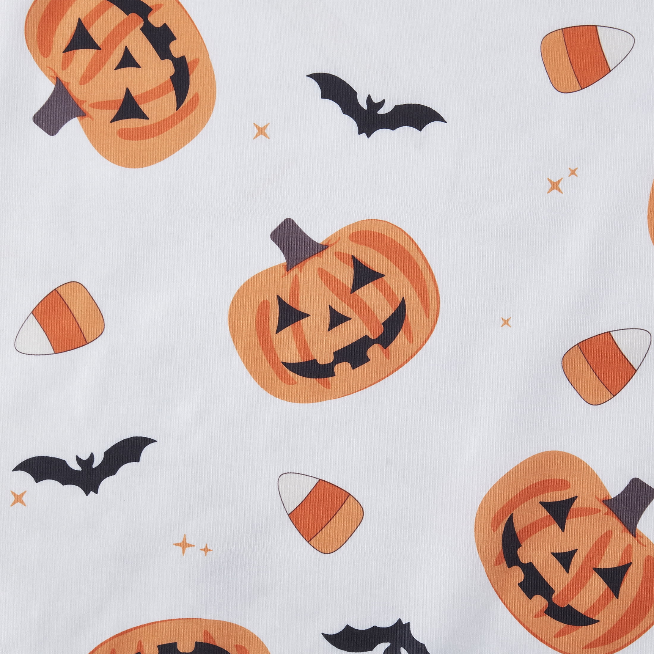 Way to Celebrate! White/Orange Jack O'Lantern Shower Curtain, 72" x 72
