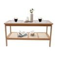 thumbnail image 6 of Modern Solid Wood Rectangle Coffee Table 2-Tier Glass Top Living Room Furniture, 6 of 10