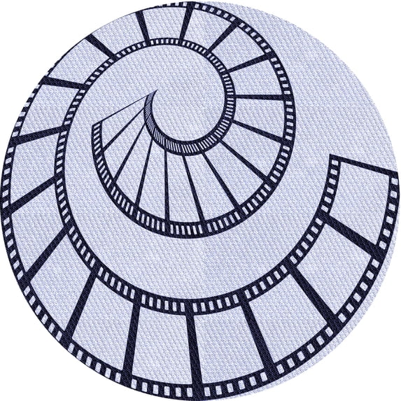 Ahgly Company Indoor Round Patterned Lavender Blue Area Rugs, 5' Round