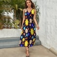 thumbnail image 3 of Colorful Cool Planet Dress Summer Street Style Bohemia Long Dresses Female Sleeveless Printed Maxi Dress, 3 of 9