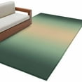 thumbnail image 2 of Khaki Deep Green Ombre 2.7x5 Area Rugs, Modern Abstract Art Gradient Non-Skid Rubber Backing Large Rectangle Rugs - Living Room Bedroom Home Office, Indoor Floor Mat Carpets Washable Rug, 2 of 9