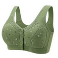 thumbnail image 4 of Valcatch Women's Plus Size Wireless Front Closure Bra, Cotton Breathable Racerback with Lace & Floral Pattern, Full Coverage Push Up for Seniors, 4 of 8
